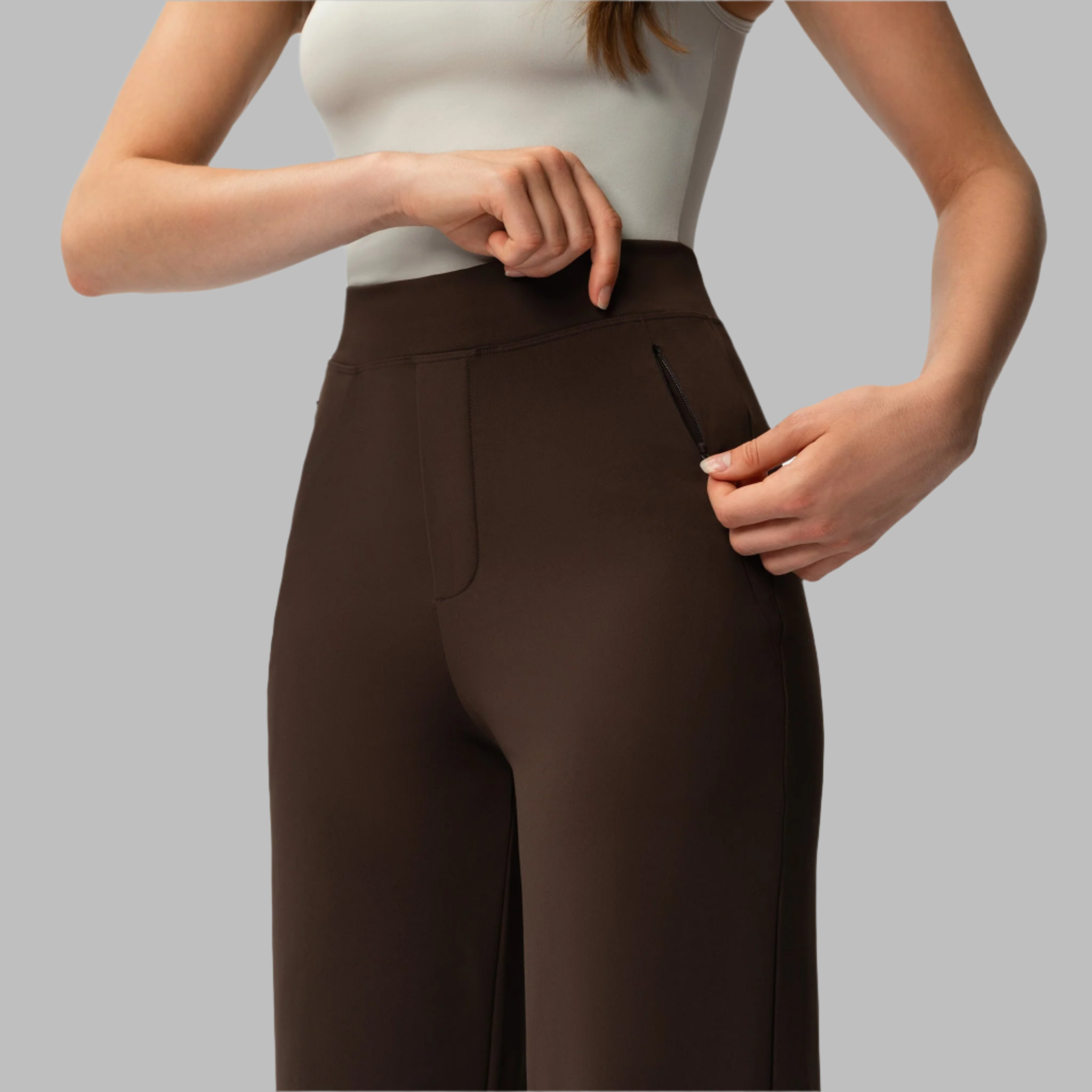 Clara – Pantalon femme doux couleur pêche