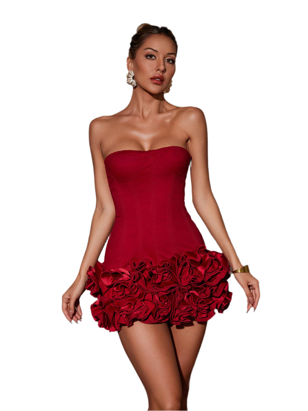 Angeline – Robe Féminine aux Roses Rouges