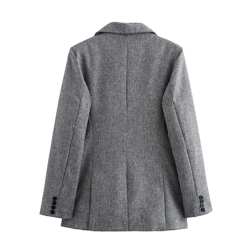 Alice – Blazer Femme Élégance Vintage à Col Cranté