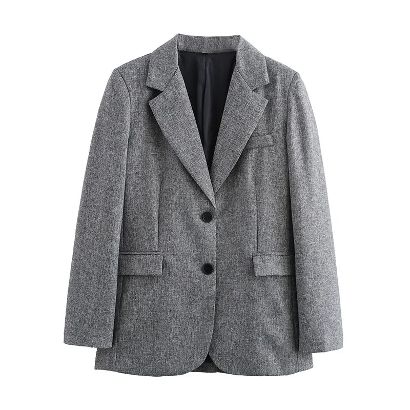 Alice – Blazer Femme Élégance Vintage à Col Cranté
