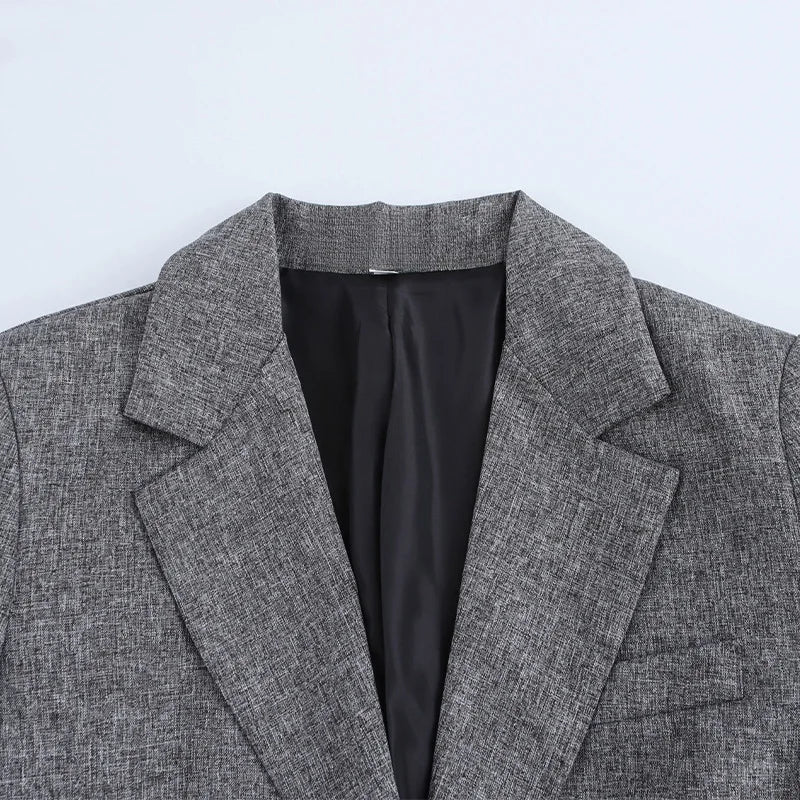 Alice – Blazer Femme Élégance Vintage à Col Cranté